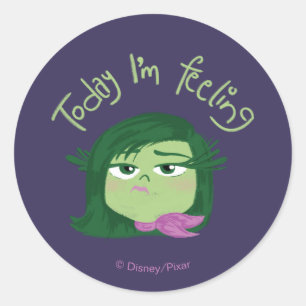 Sticker Rond Inside Out 2 Aujourd’hui je me sens dégoûté Graphi