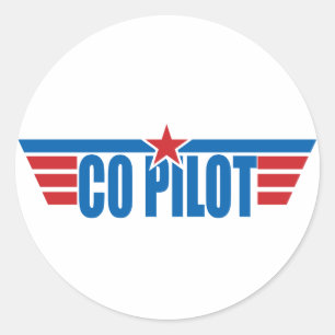Sticker Rond Insigne d'ailes du copilote - Aviation