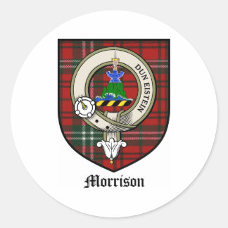 Sticker Rond Insigne de crête de clan Morrison Tartan