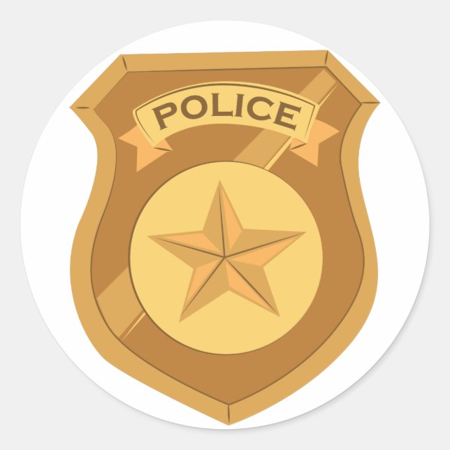 Sticker Rond Insigne de police (Devant)