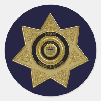 Sticker Rond Insigne d'or de l'agent de probation-FORSCHLER