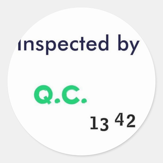 Sticker Rond Inspecté par le contrôle de qualité (Devant)
