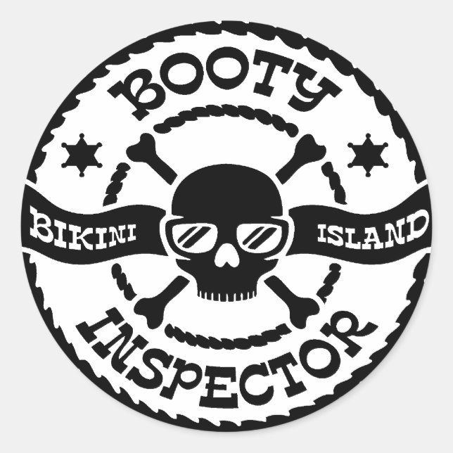 Sticker Rond Inspecteur des boeufs de l'île de Bikini (Devant)