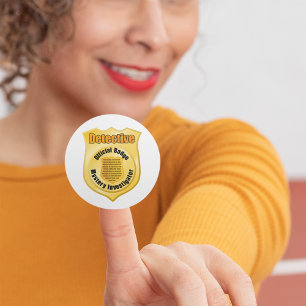 Sticker Rond Inspecteur enquêteur sur le mystère de l'insigne o