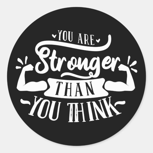 Sticker Rond inspiration mot fort (Devant)