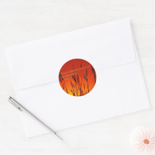 Sticker Rond Inspiration Silhouette Sunset