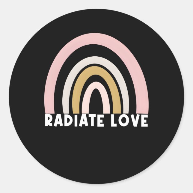 Sticker Rond Inspirational Radiate Love Rainbow (Devant)