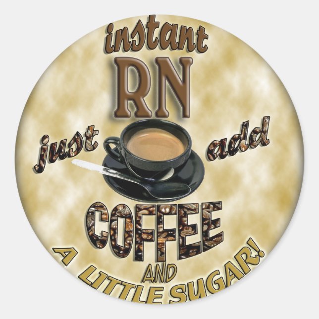 STICKER ROND INSTANT RN - AJOUTER DU CAFÉ (Devant)