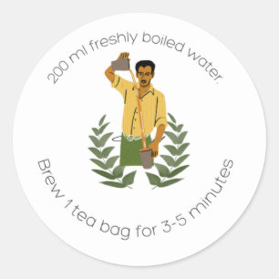 Sticker Rond Instructions pour le thé chai