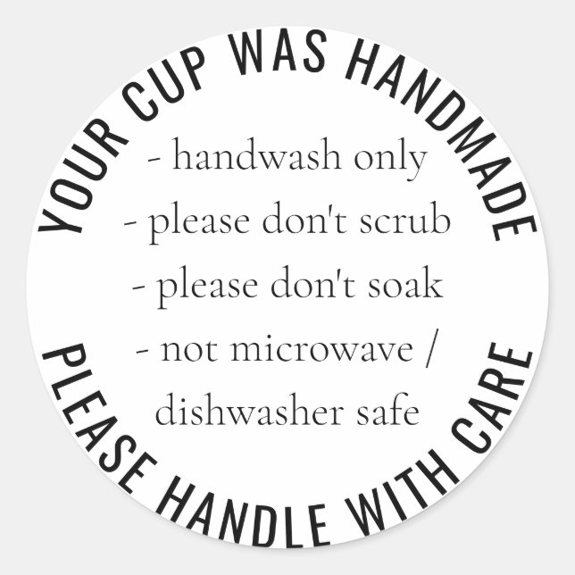 Sticker Rond Instructions sur les soins personnalisés de la Cou (Devant)