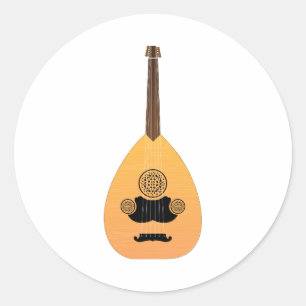 Sticker Rond Instrument arabe de musique oud