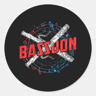 Sticker Rond Instrument de base bassooniste