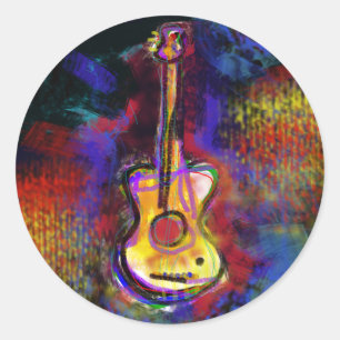 Sticker Rond instrument de guitare