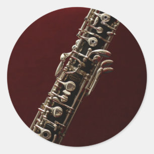 Sticker Rond instrument de musique Oboe