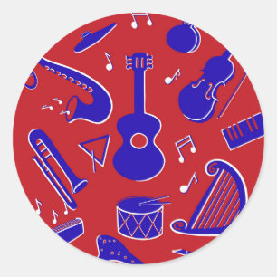 Sticker Rond Instruments de musique