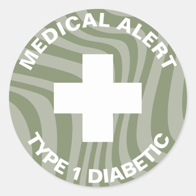 Sticker Rond Insuline d'alerte Médicale personnalisée Mousse di (Devant)