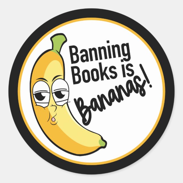 Sticker Rond Interdiction des livres de bananes (Devant)