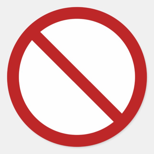 Sticker Rond Interdire ou interdire le symbole (Devant)