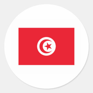 Sticker Rond International de DRAPEAU de la Tunisie