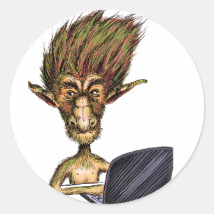 Sticker Rond Internet Troll