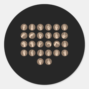 Sticker Rond Interprète de la langue des signes Asl Sensibilisa
