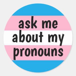 Sticker Rond interrogez-moi au sujet de mon drapeau de fierté