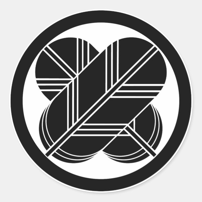 Sticker Rond Intersecting hawk feathers with foot in circle (Devant)