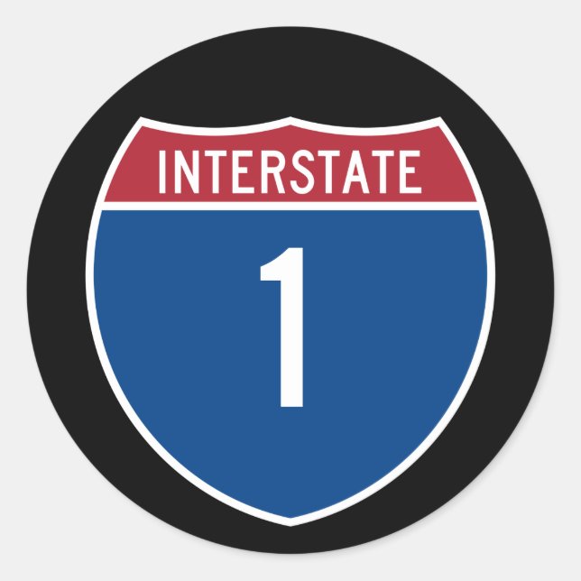 Sticker Rond Interstate 1 (Devant)