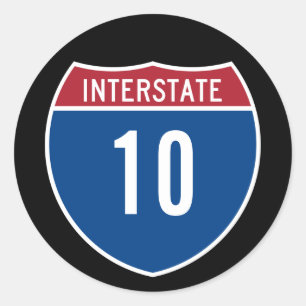 Sticker Rond Interstate 10