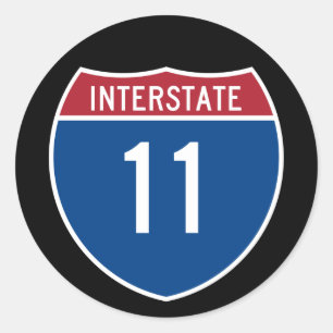 Sticker Rond Interstate 11