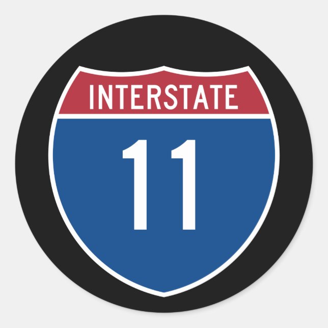 Sticker Rond Interstate 11 (Devant)