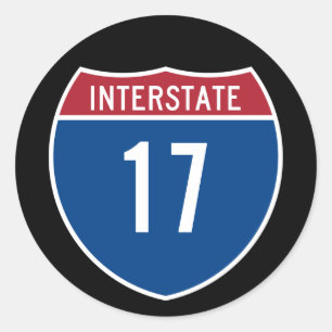 Sticker Rond Interstate 17