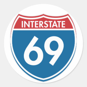 Sticker Rond Interstate 69