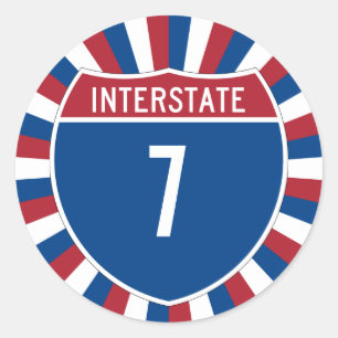 Sticker Rond Interstate 7
