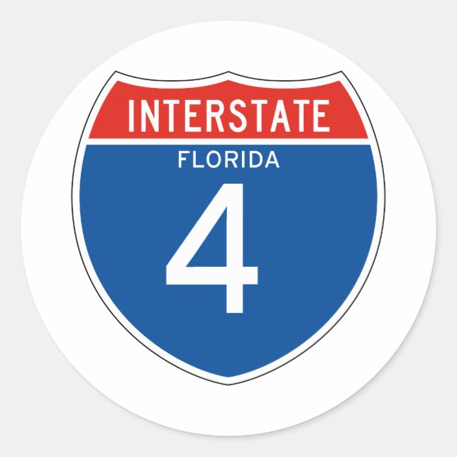 Sticker Rond Interstate Sign 4 - Floride (Devant)