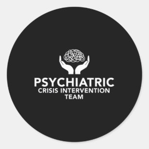 Sticker Rond Intervention en cas de crise de santé mentale et c