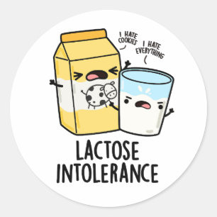 Sticker Rond Intolérance au lactose Funny Milk Pun