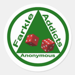 Sticker Rond Intoxiqués de Farkle anonymes