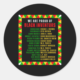 Sticker Rond Inventeurs noirs Fiers Noirs Histoire Mois Racines
