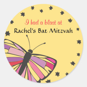 Sticker Rond Invitation Bat mitzvah FLOTTANTE