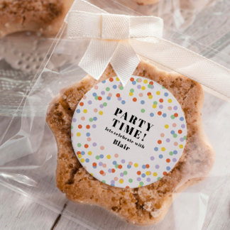 Sticker Rond invitation d'anniversaire personnalisée colorée