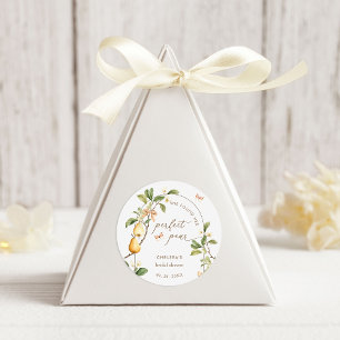 Sticker Rond Invitation de douche de mariée Poire Parfaite Flor