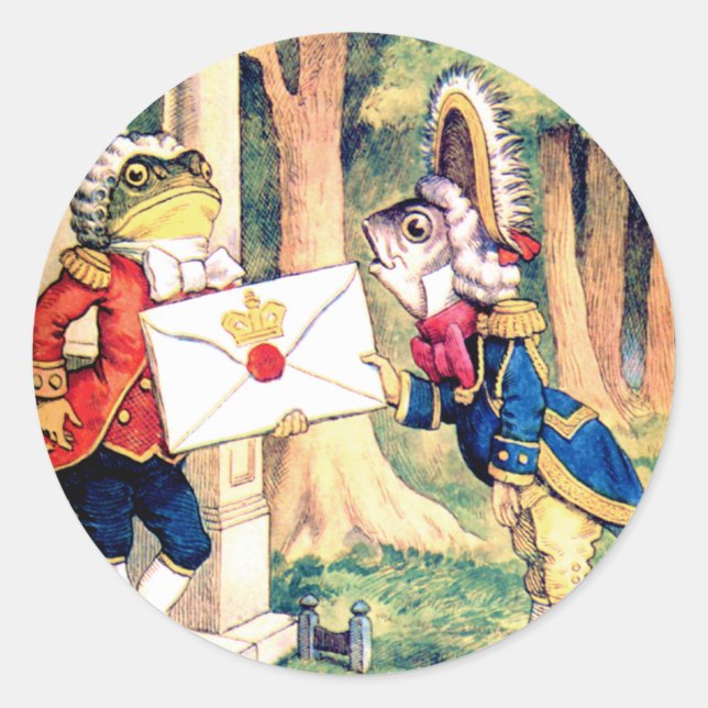 Sticker Rond Invitation de la Reine des Coeurs au pays des merv (Devant)