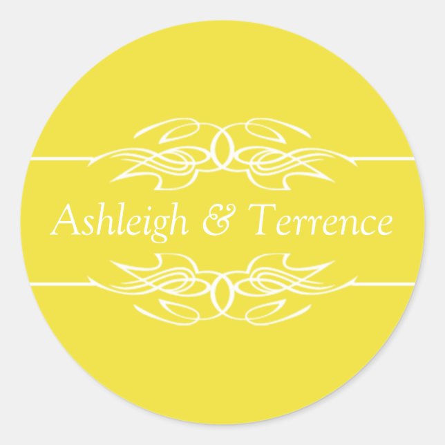 Sticker Rond Invitation de mariage Dandelion (Devant)