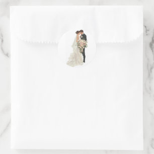 Sticker Rond Invitation de Nikah musulmane modifiable - Blanc R