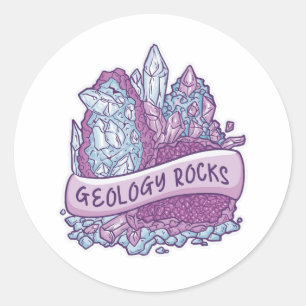 Sticker Rond Invitation de pierres géologiques