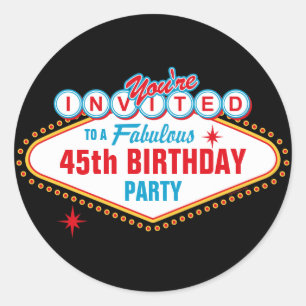 Sticker Rond Invitation personnalisée Las Vegas