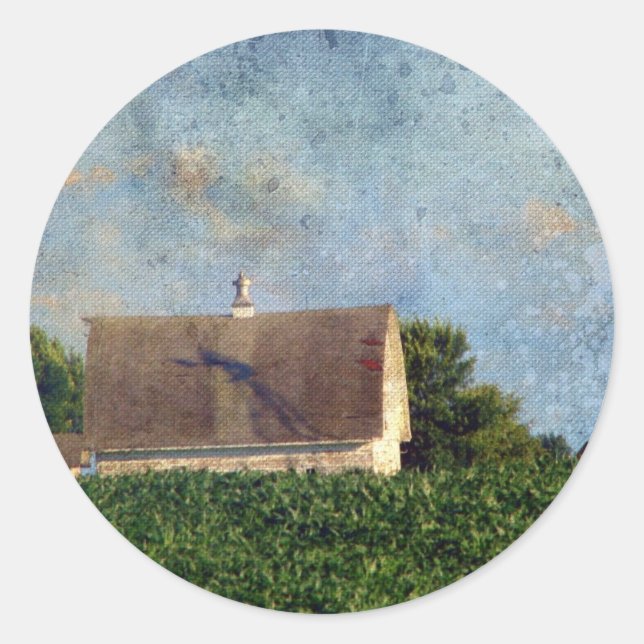 Sticker Rond Iowa Grange rurale 4 (Devant)