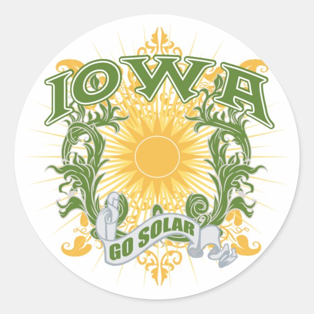 Sticker Rond Iowa solaire (Devant)