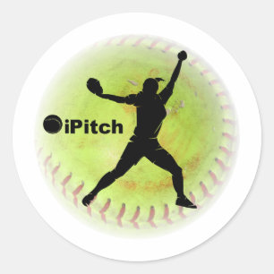 Sticker Rond iPitch Fastpitch Softball